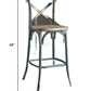 HomeRoots 21" Brown And Turquoise Iron Bar Chair