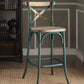 HomeRoots 21" Brown And Turquoise Iron Bar Chair