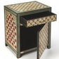 HomeRoots 21" Brown Standard Accent Cabinet With One Drawer in Green and Ivory Finish