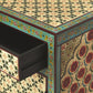 HomeRoots 21" Brown Standard Accent Cabinet With One Drawer in Green and Ivory Finish