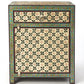 HomeRoots 21" Brown Standard Accent Cabinet With One Drawer in Green and Ivory Finish