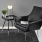 HomeRoots 21" Contemporary Wood Grain Tray Top Side End Table in Matte Black Finish