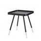HomeRoots 21" Contemporary Wood Grain Tray Top Side End Table in Matte Black Finish