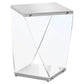 HomeRoots 21" End Table With ShelfWith Clear and White Finish