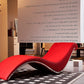HomeRoots 21" Faux Leather Leisure Lounge With Metal Frame in Red Finish