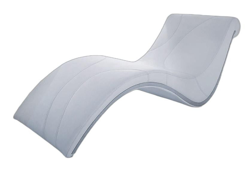 HomeRoots 21" Faux Leather Leisure Lounge With Metal Frame in White Finish