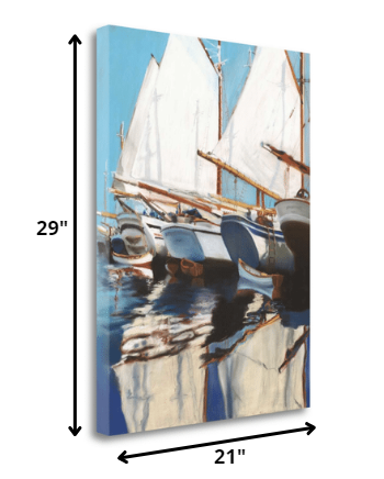 HomeRoots 21" Fun and Vibrant Sailboats Giclee Wrap Canvas Wall Art
