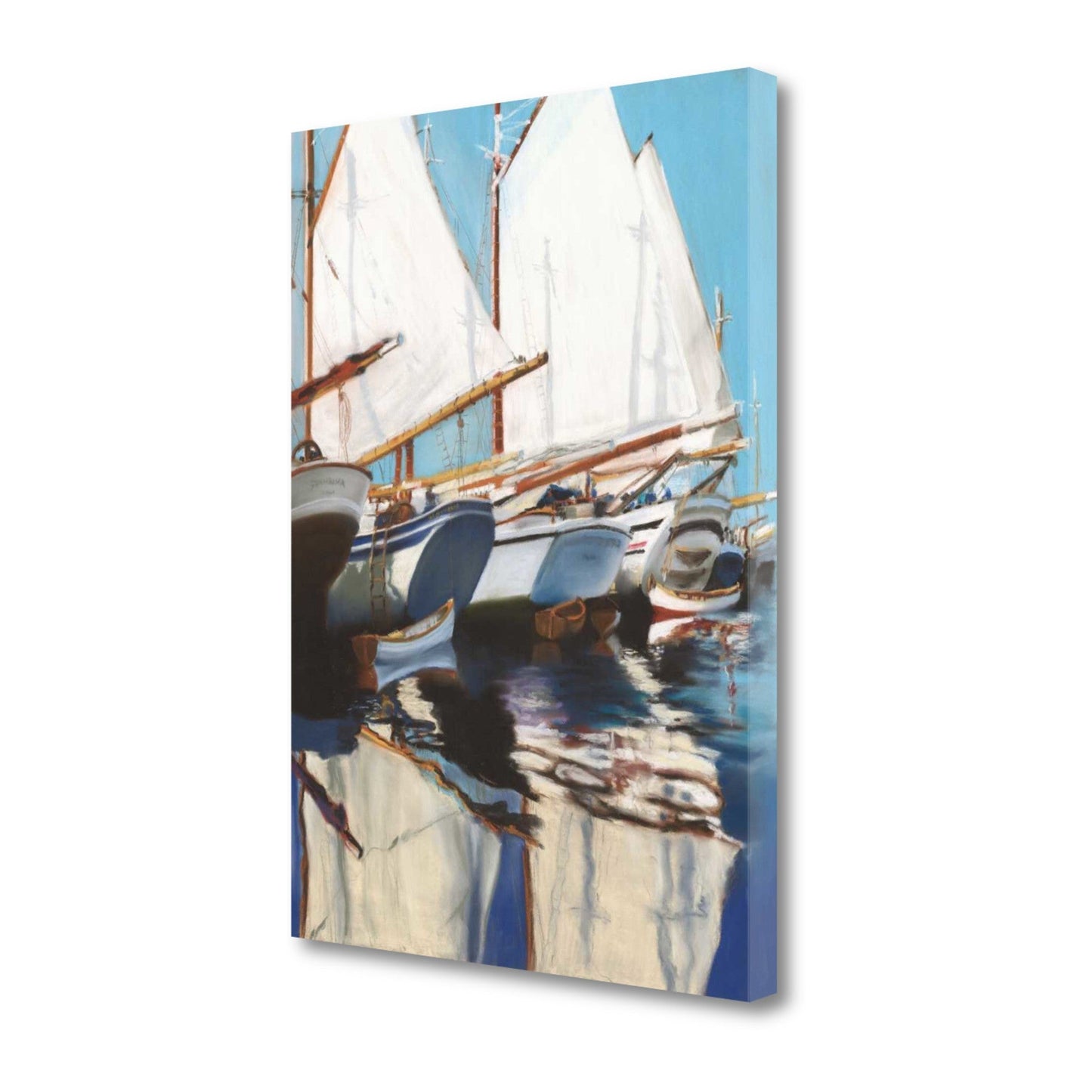 HomeRoots 21" Fun and Vibrant Sailboats Giclee Wrap Canvas Wall Art