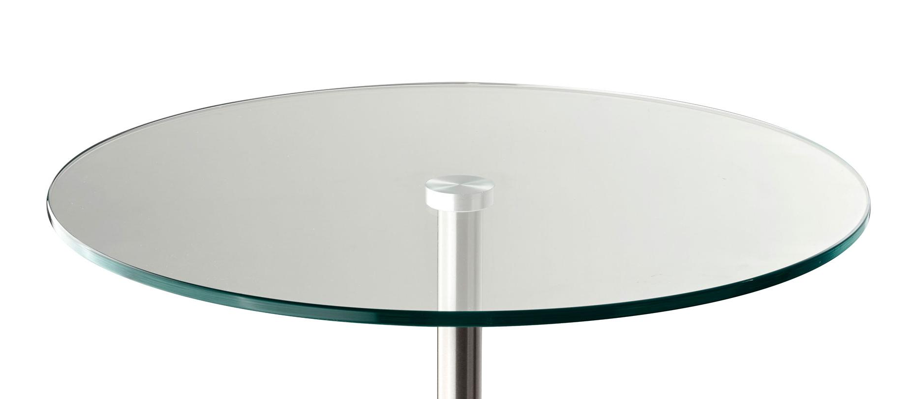 HomeRoots 21" Glass Round End Table in Silver and Clear Finish