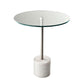 HomeRoots 21" Glass Round End Table in Silver and Clear Finish