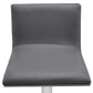 HomeRoots 21" Iron Swivel Backless Adjustable Height Bar Chair With Gray and Silver Finish