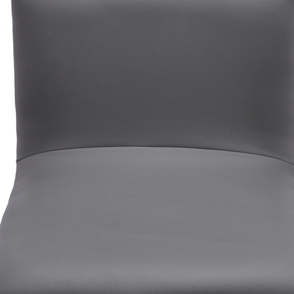 HomeRoots 21" Iron Swivel Backless Adjustable Height Bar Chair With Gray and Silver Finish