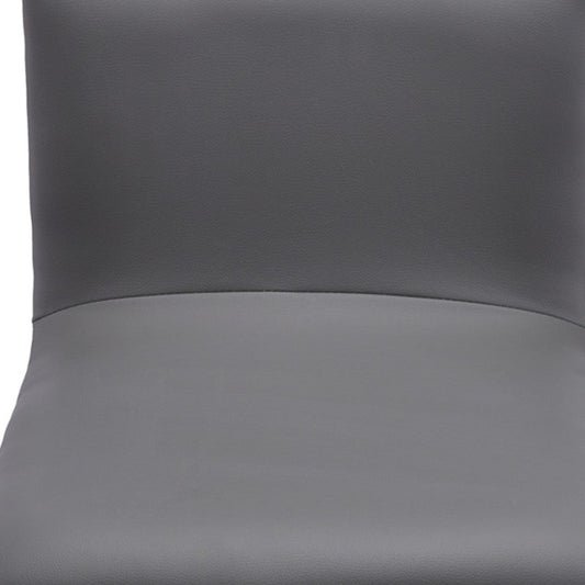 HomeRoots 21" Iron Swivel Backless Adjustable Height Bar Chair With Gray and Silver Finish