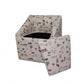HomeRoots 21" Modern Beige Whimsical Cats in London Cubed Accent Storage Chair