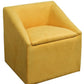HomeRoots 21" Modern Cubed Accent Storage Chair in Yellow Gold Finish