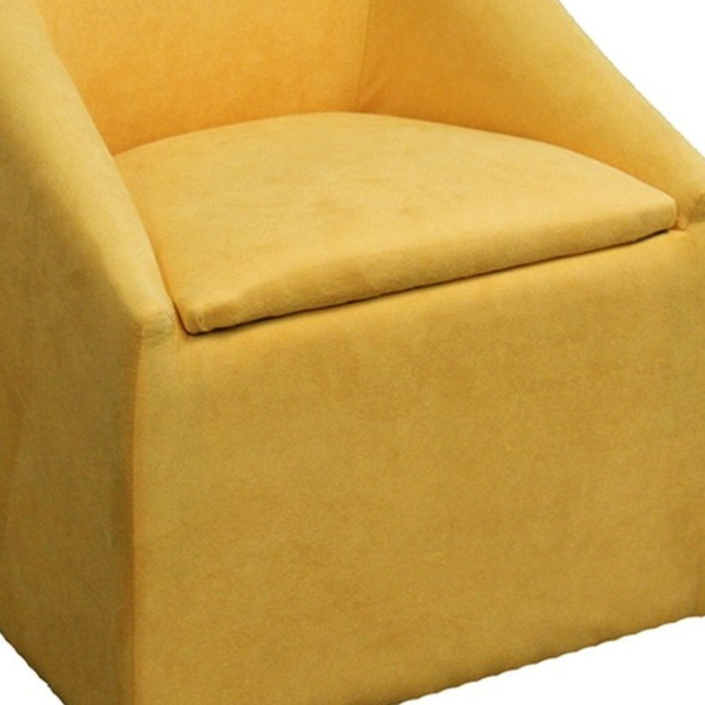 HomeRoots 21" Modern Cubed Accent Storage Chair in Yellow Gold Finish