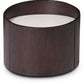 HomeRoots 21" Round Modern End Table in Brown Oak Finish