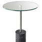 HomeRoots 21" Silver And Clear Glass Round End Table