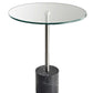 HomeRoots 21" Silver And Clear Glass Round End Table