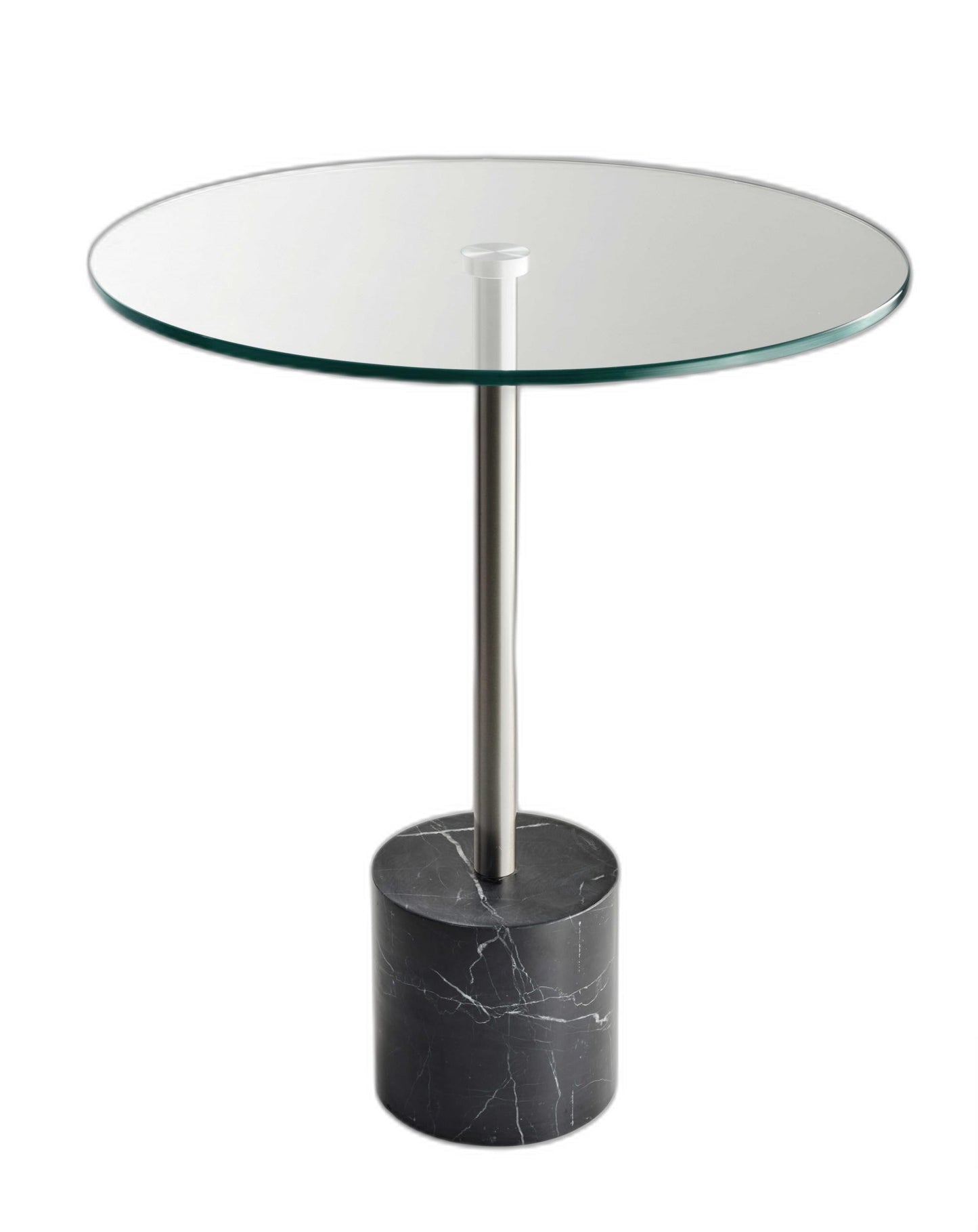 HomeRoots 21" Silver And Clear Glass Round End Table