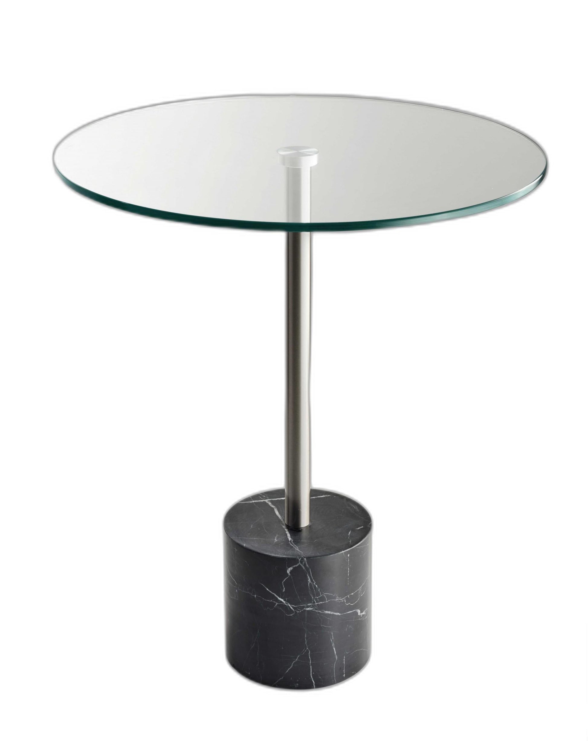 HomeRoots 21" Silver And Clear Glass Round End Table