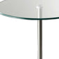 HomeRoots 21" Silver And Clear Glass Round End Table