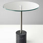 HomeRoots 21" Silver And Clear Glass Round End Table