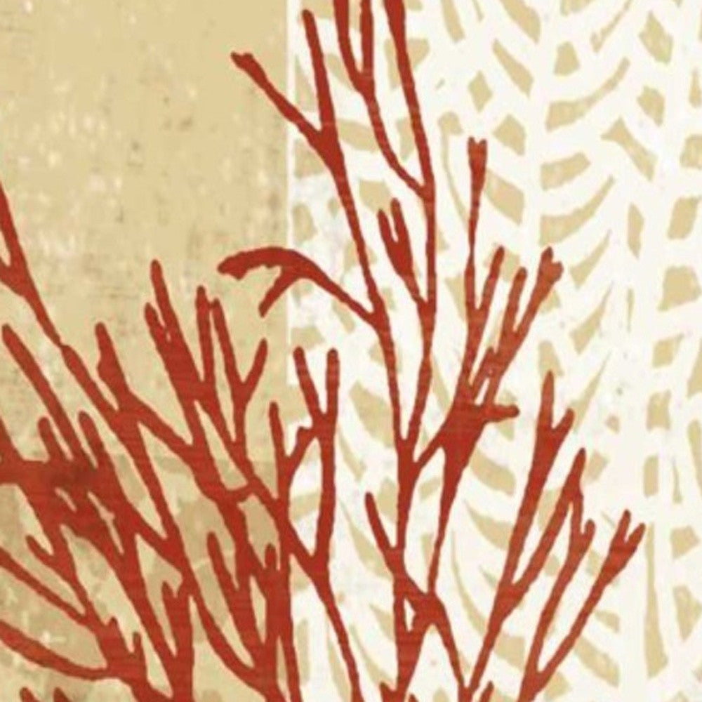 HomeRoots 21" Underwater Coral with Seashells and Sandollar 1 Giclee Wrap Canvas Wall Art