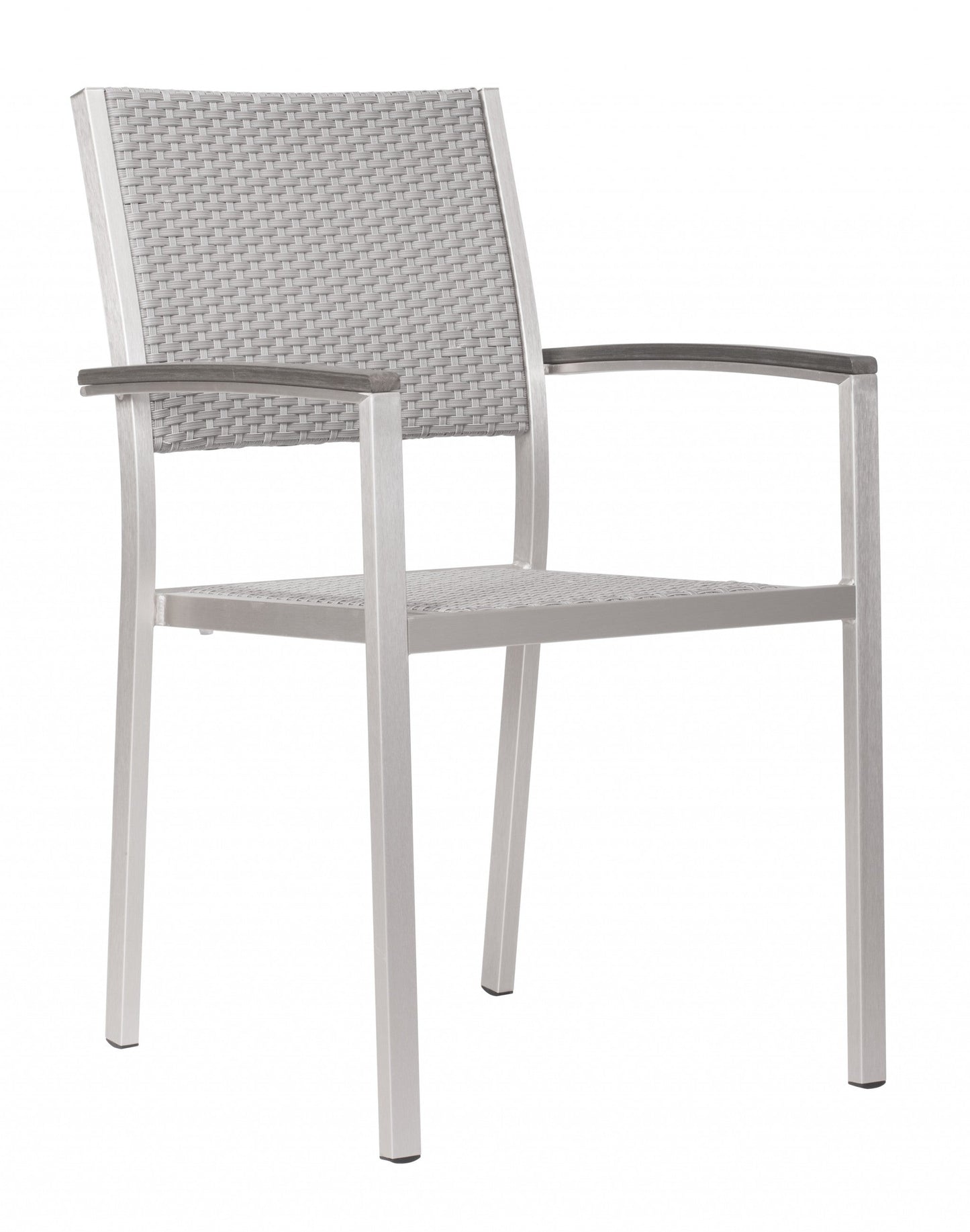 HomeRoots 21" White Aluminum Arm Chair in Set Of Two