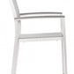HomeRoots 21" White Aluminum Arm Chair in Set Of Two