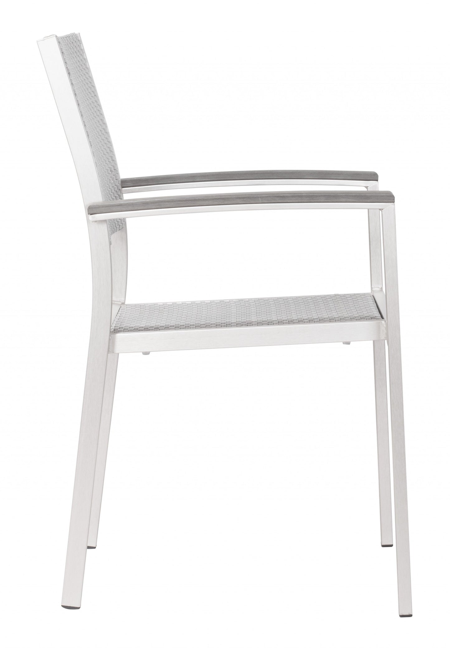 HomeRoots 21" White Aluminum Arm Chair in Set Of Two