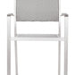 HomeRoots 21" White Aluminum Arm Chair in Set Of Two