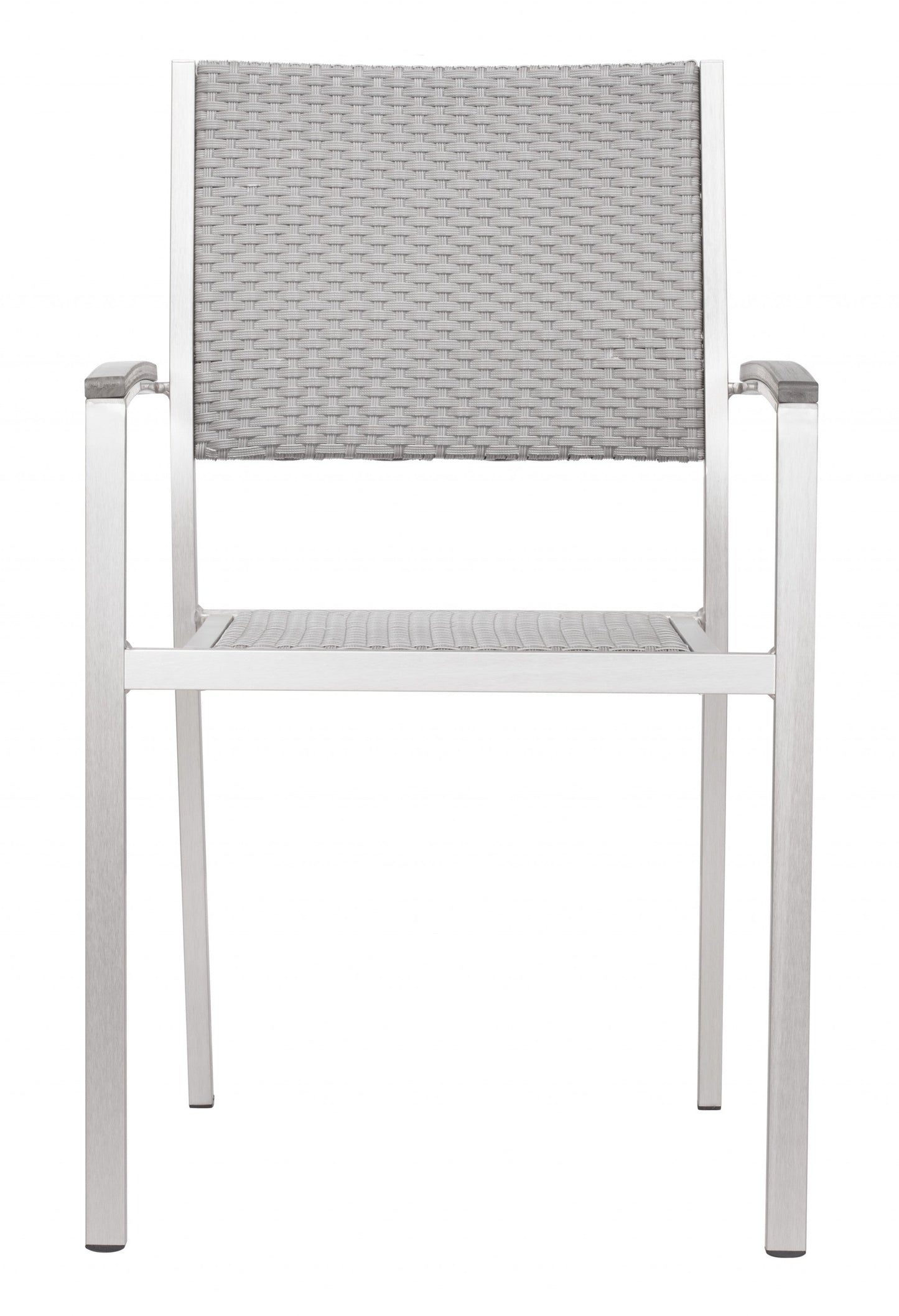 HomeRoots 21" White Aluminum Arm Chair in Set Of Two