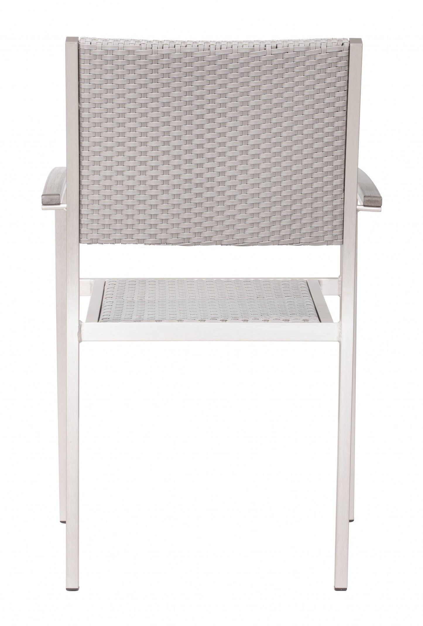 HomeRoots 21" White Aluminum Arm Chair in Set Of Two