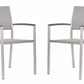 HomeRoots 21" White Aluminum Arm Chair in Set Of Two