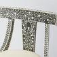 HomeRoots 21" White Fabric Side Chair With Bone and Black Finish