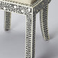HomeRoots 21" White Fabric Side Chair With Bone and Black Finish