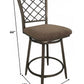 HomeRoots 21' x 17' x 44' 2-Piece Fabric And Antique Swivel Bar Chair
