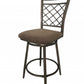 HomeRoots 21' x 17' x 44' 2-Piece Fabric And Antique Swivel Bar Chair