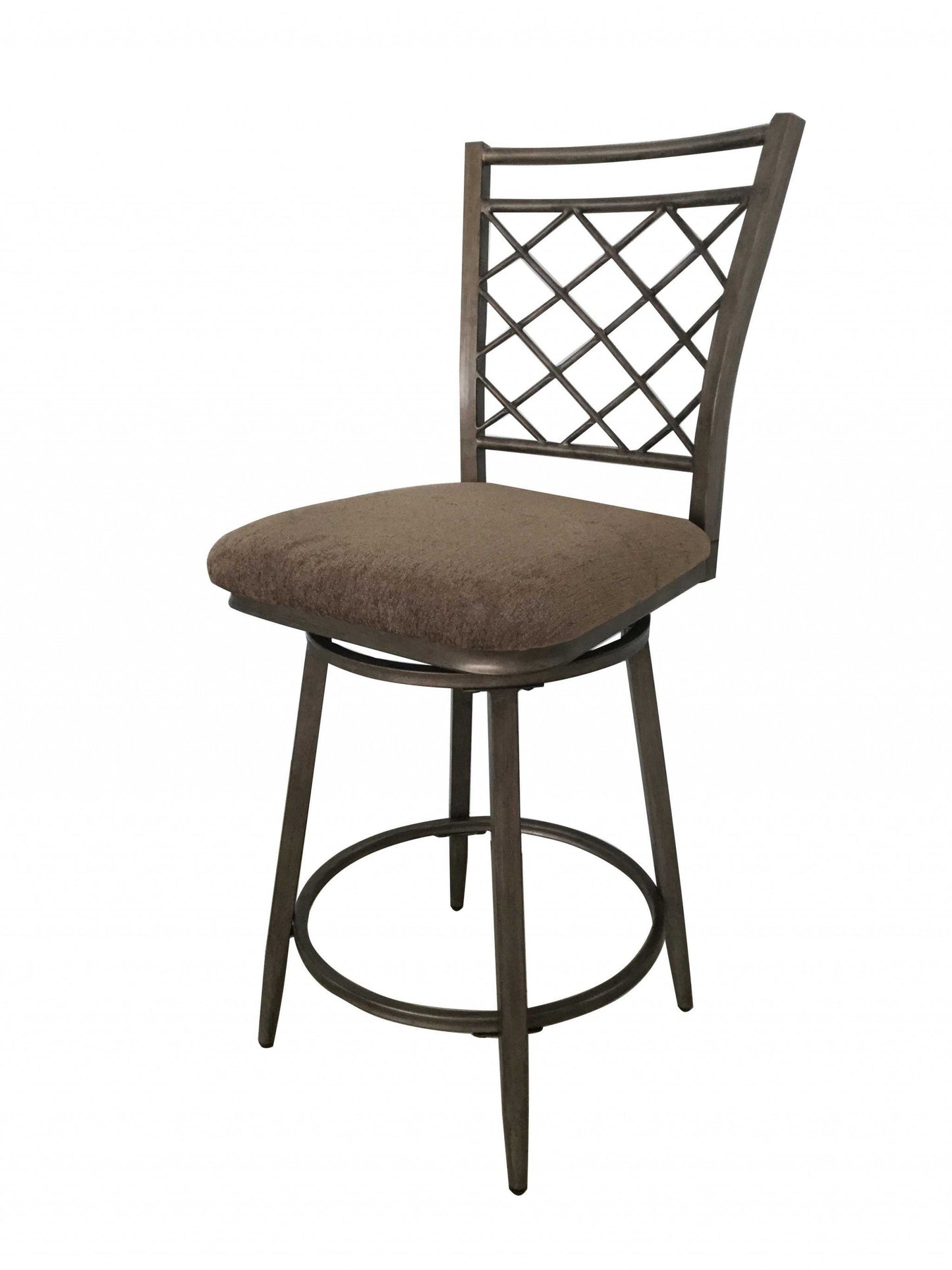 HomeRoots 21' x 17' x 44' 2-Piece Fabric And Antique Swivel Bar Chair