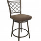 HomeRoots 21' x 17' x 44' 2-Piece Fabric And Antique Swivel Bar Chair