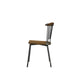 HomeRoots 21" x 19" x 32" Brown Oak Wood With Black Metal Base Side Chair in Set of Two