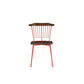 HomeRoots 21" x 19" x 32" Brown Oak Wood With Red Metal Base Side Chair in Set of Two