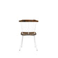 HomeRoots 21" x 19" x 32" Brown Oak Wood With White Metal Base Side Chair in Set of Two