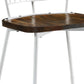 HomeRoots 21" x 19" x 32" Brown Oak Wood With White Metal Base Side Chair in Set of Two
