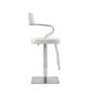 HomeRoots 21 x 20 x 36-46 White Stainless Steel Bar Stool