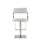 HomeRoots 21 x 20 x 36-46 White Stainless Steel Bar Stool