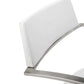 HomeRoots 21 x 20 x 36-46 White Stainless Steel Bar Stool