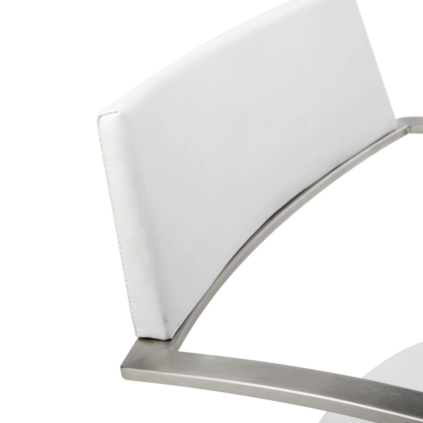 HomeRoots 21 x 20 x 36-46 White Stainless Steel Bar Stool