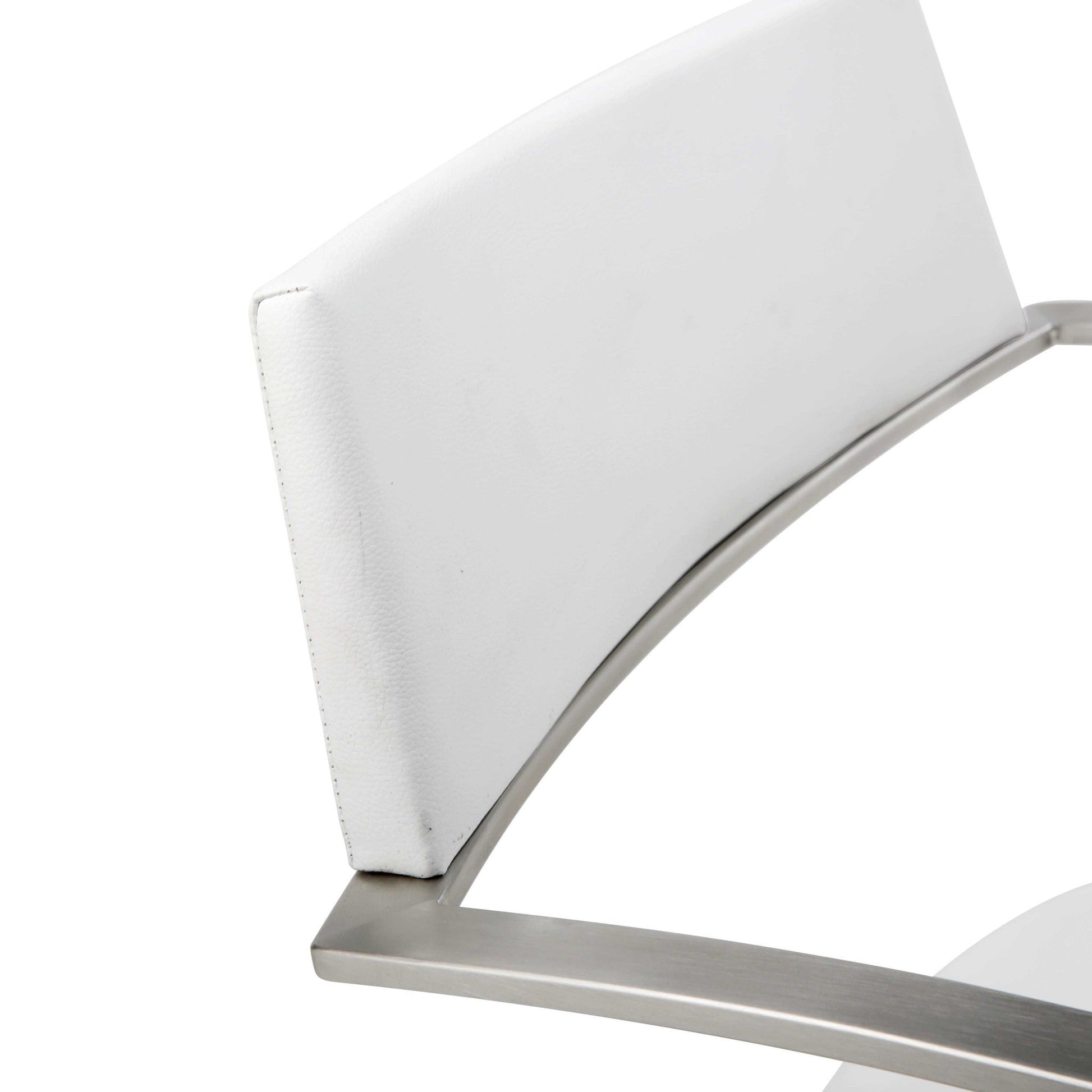 HomeRoots 21 x 20 x 36-46 White Stainless Steel Bar Stool